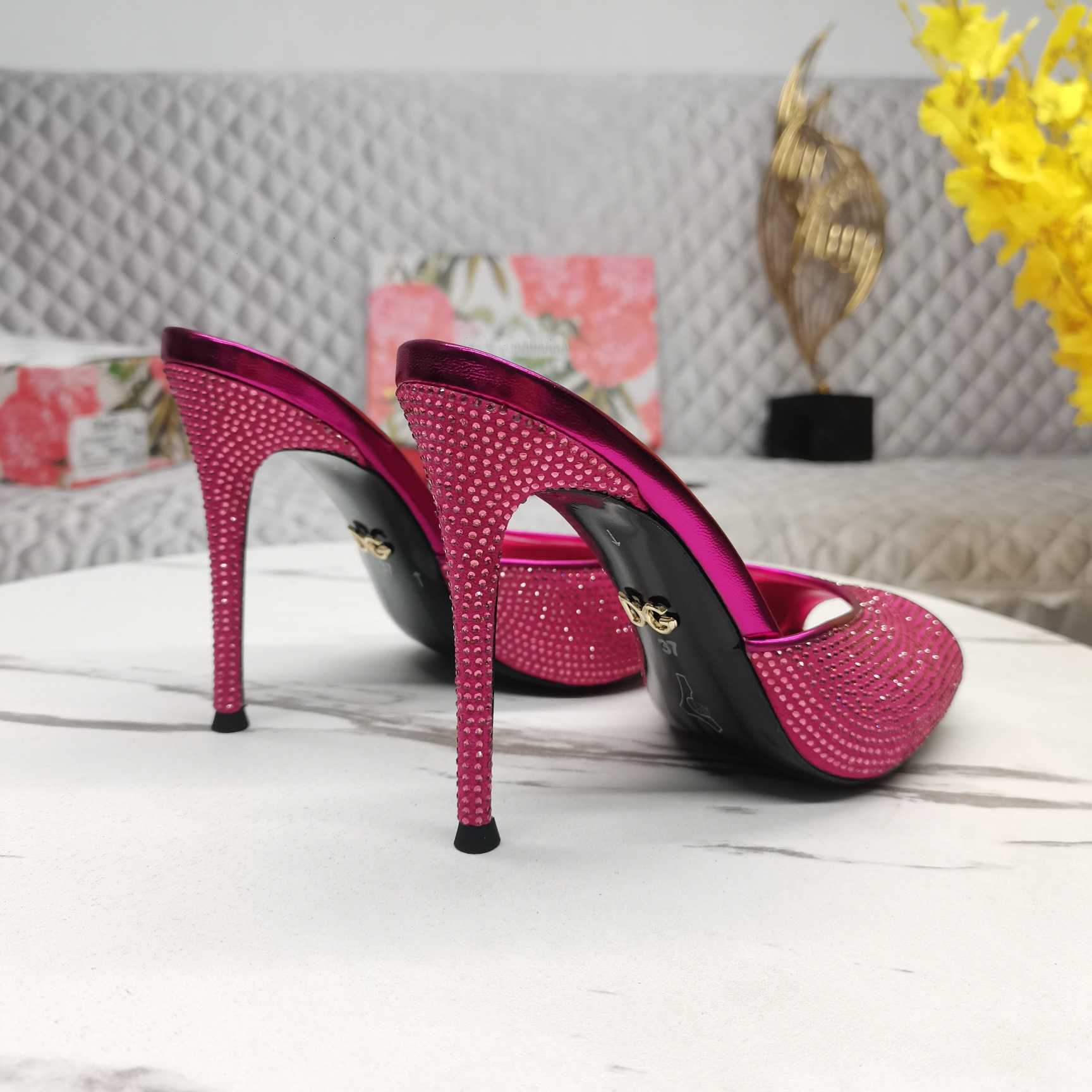 Dolce & Gabbana Rhinestone-embellished Satin Sandals - DopestKickz