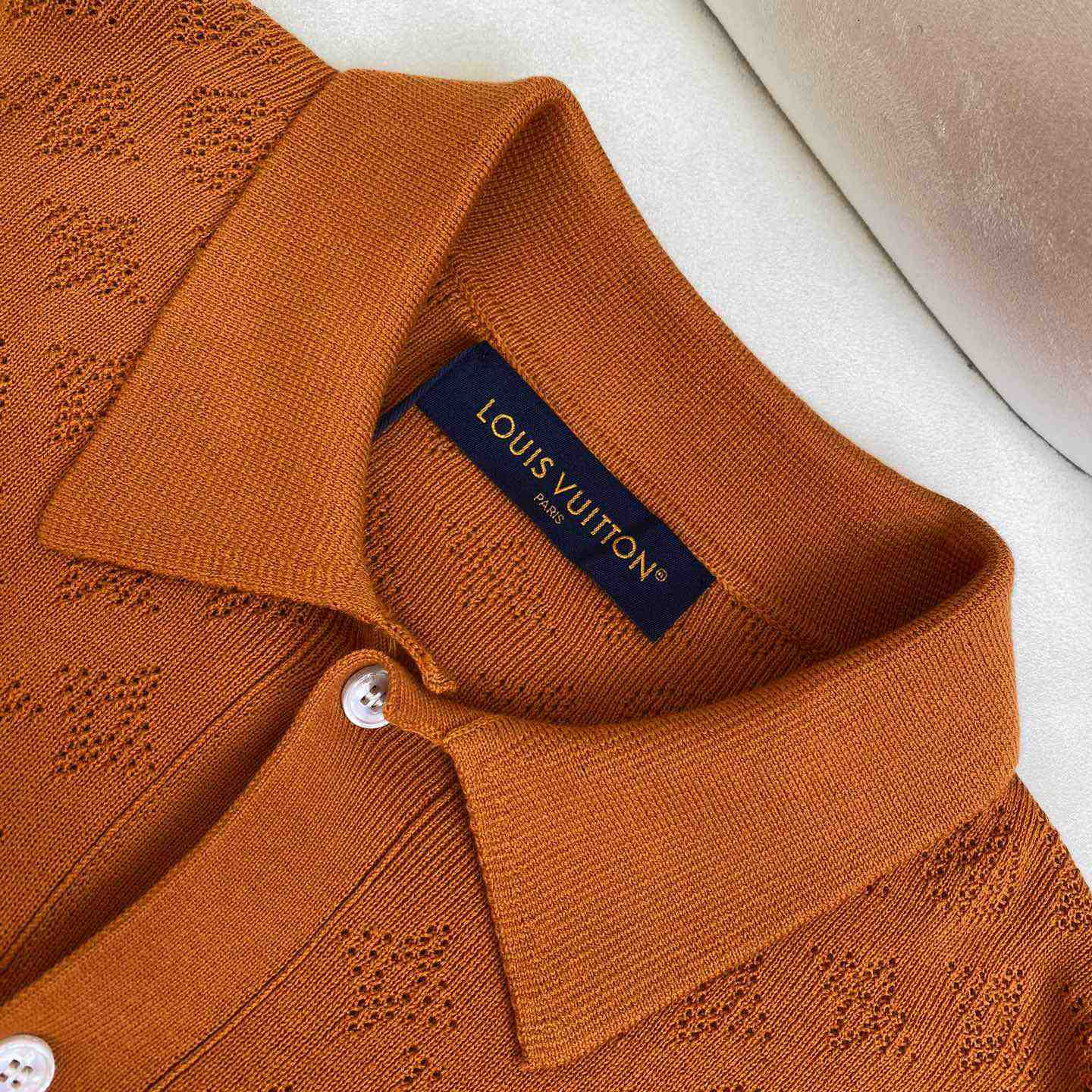 Louis Vuitton Monogram Pointelle Short-Sleeved Cotton Shirt   1AFQSY - DopestKickz