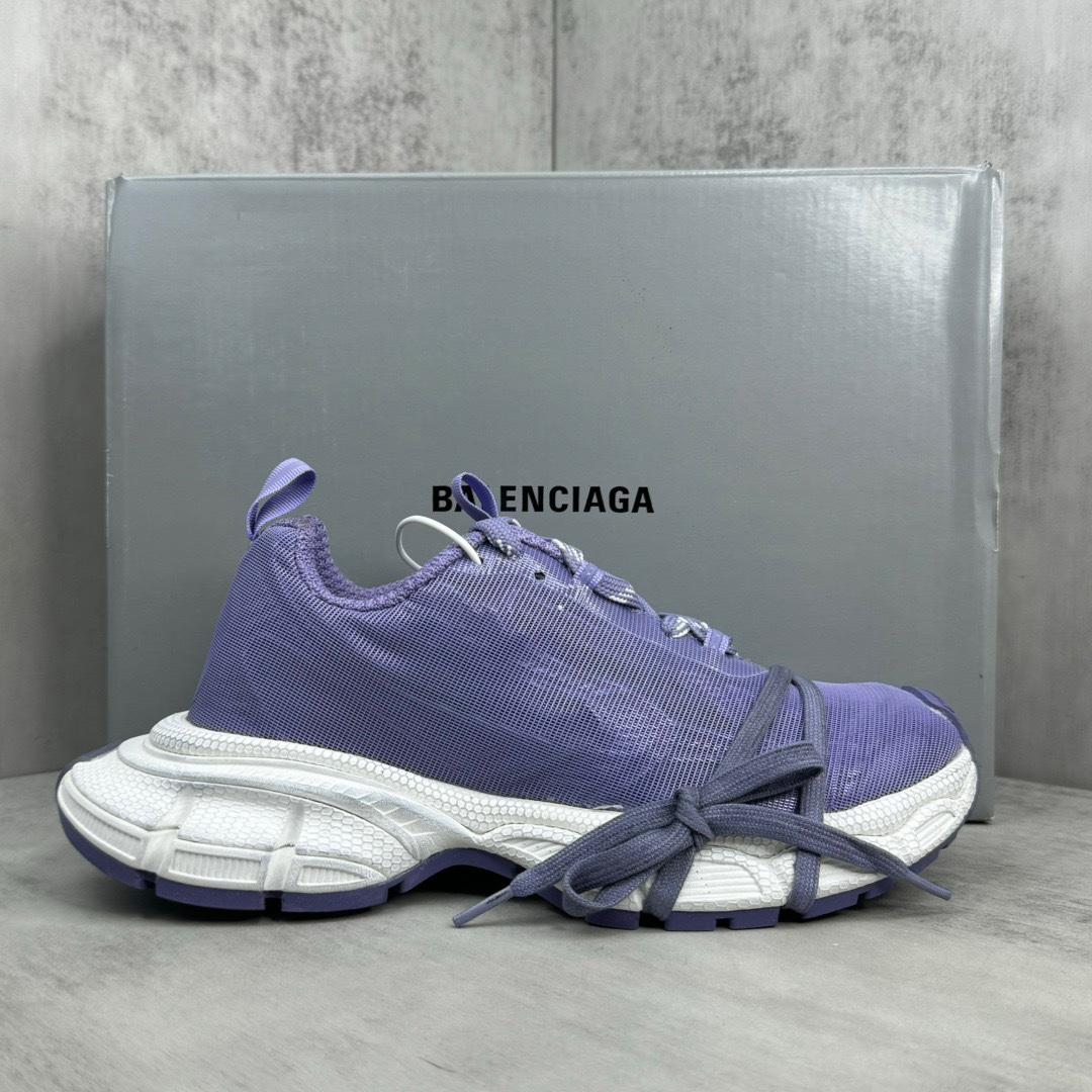 Balenciaga 3XL Net Sneaker In Lilac And White Polyester - DopestKickz