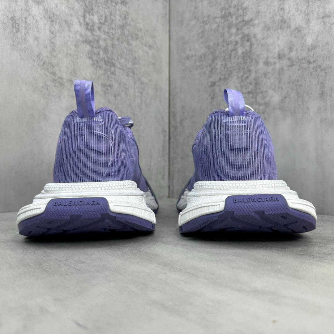 Balenciaga 3XL Net Sneaker In Lilac And White Polyester - DopestKickz