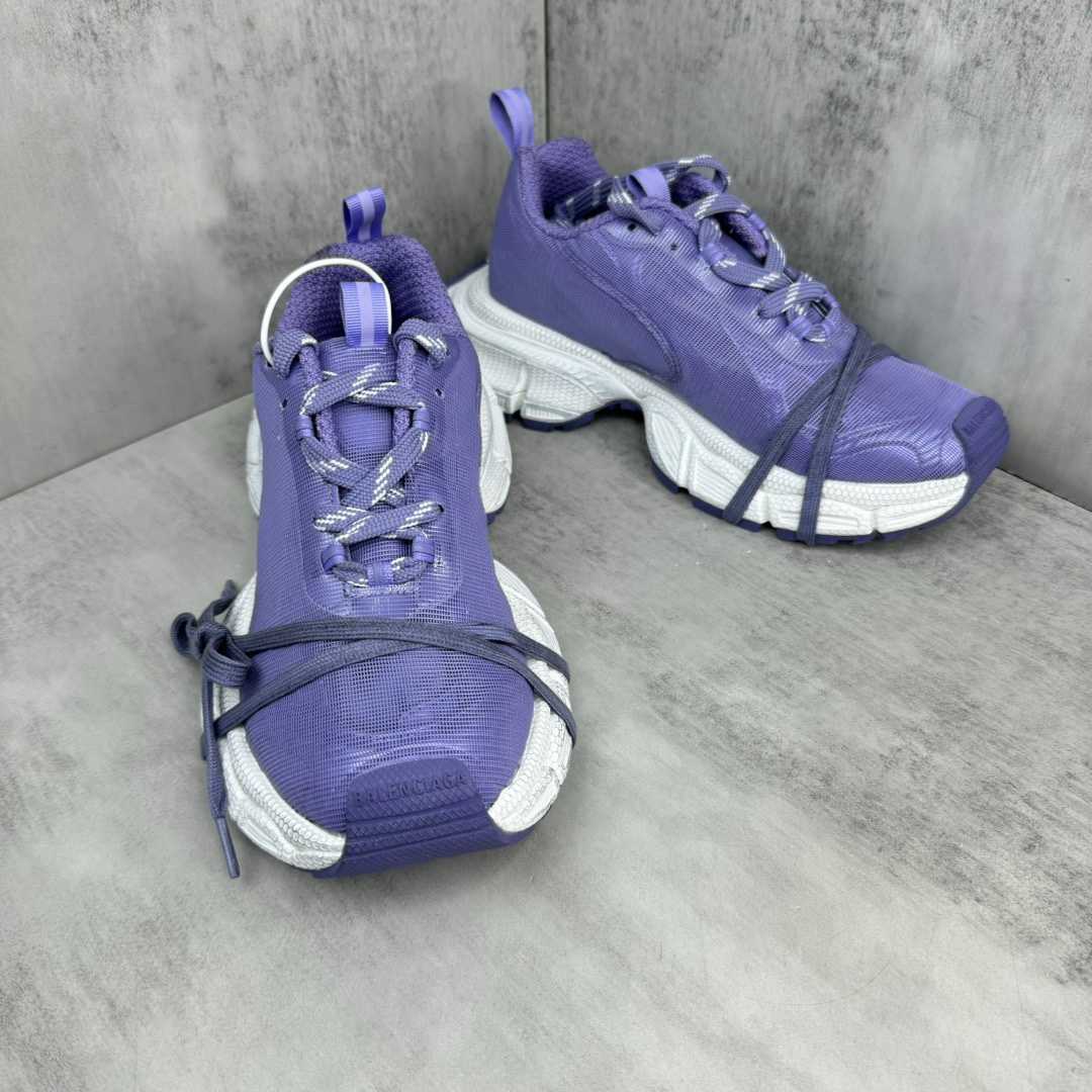 Balenciaga 3XL Net Sneaker In Lilac And White Polyester - DopestKickz