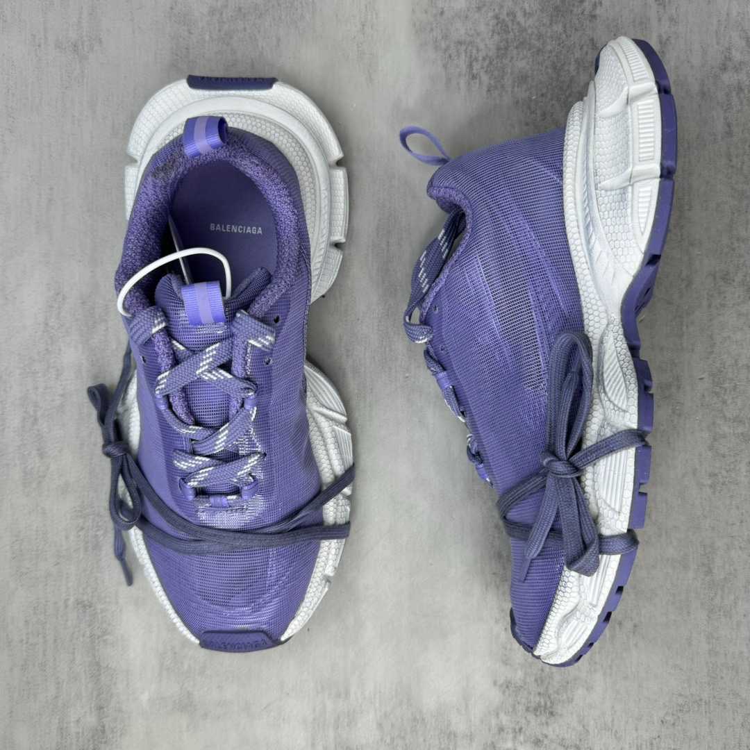 Balenciaga 3XL Net Sneaker In Lilac And White Polyester - DopestKickz