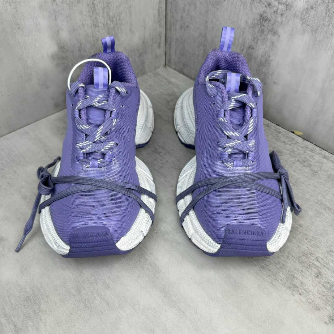 Balenciaga 3XL Net Sneaker In Lilac And White Polyester - DopestKickz