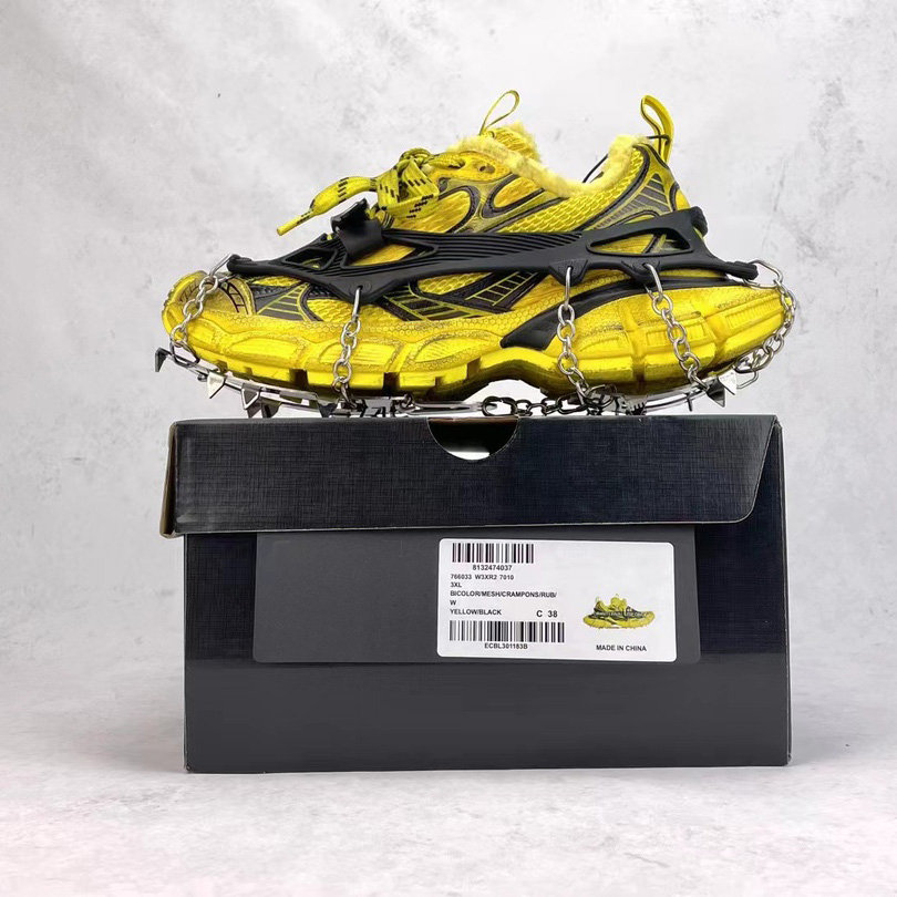 Balenciaga 3XL Ski Sneaker In Yellow And Black Mesh And Polyurethane - DopestKickz