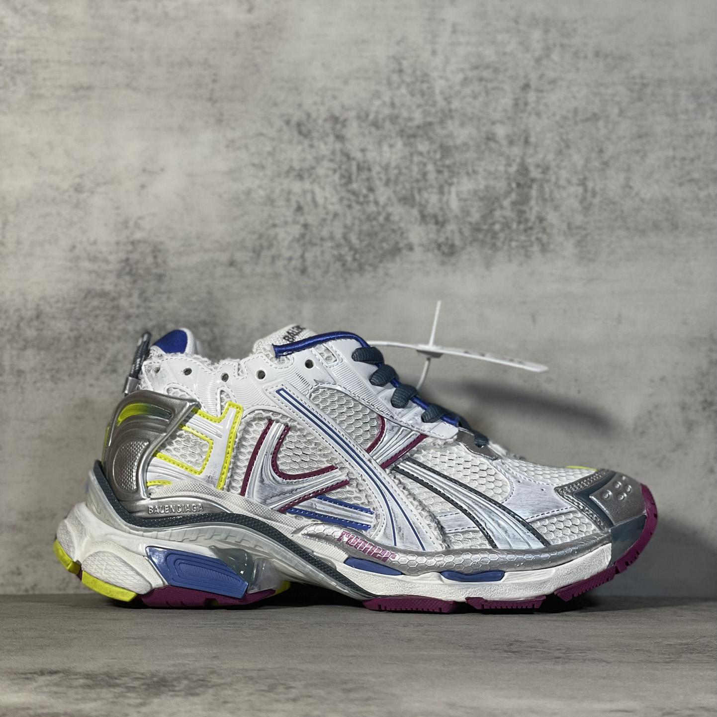 Balenciaga Runner Sneaker In Taupe And Blue Polyurethane And Polyester - DopestKickz