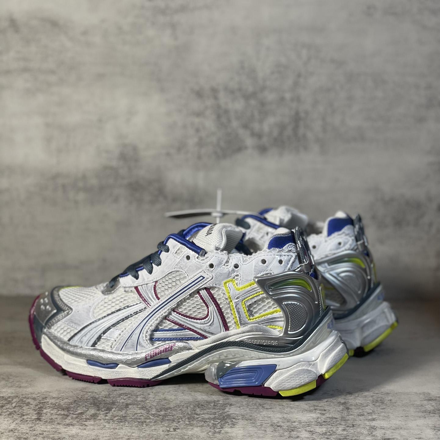 Balenciaga Runner Sneaker In Taupe And Blue Polyurethane And Polyester - DopestKickz