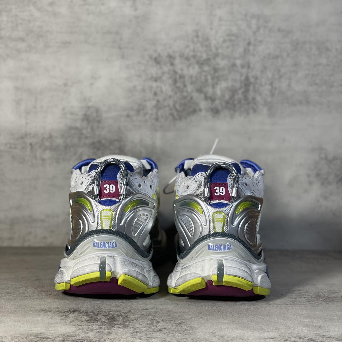 Balenciaga Runner Sneaker In Taupe And Blue Polyurethane And Polyester - DopestKickz