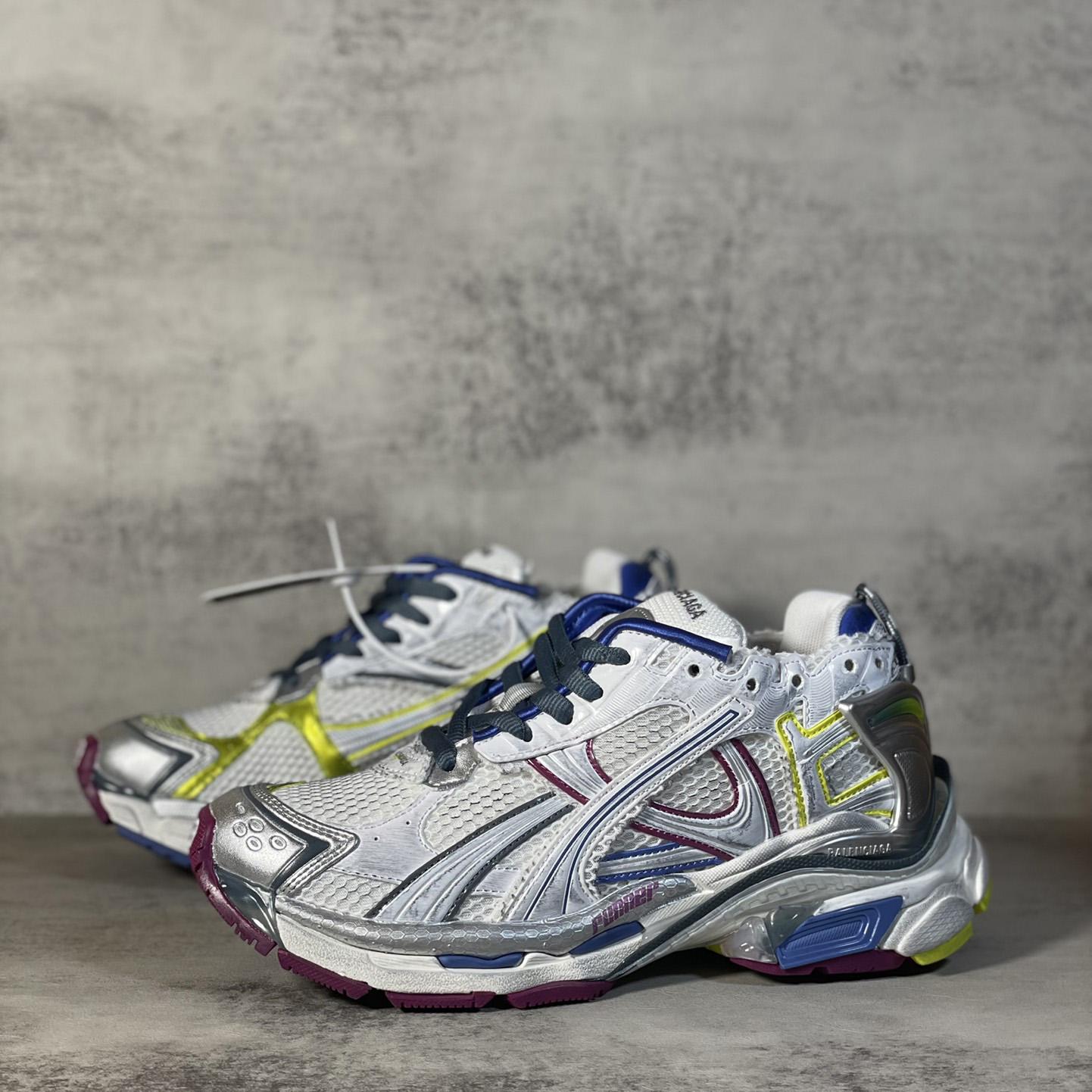 Balenciaga Runner Sneaker In Taupe And Blue Polyurethane And Polyester - DopestKickz