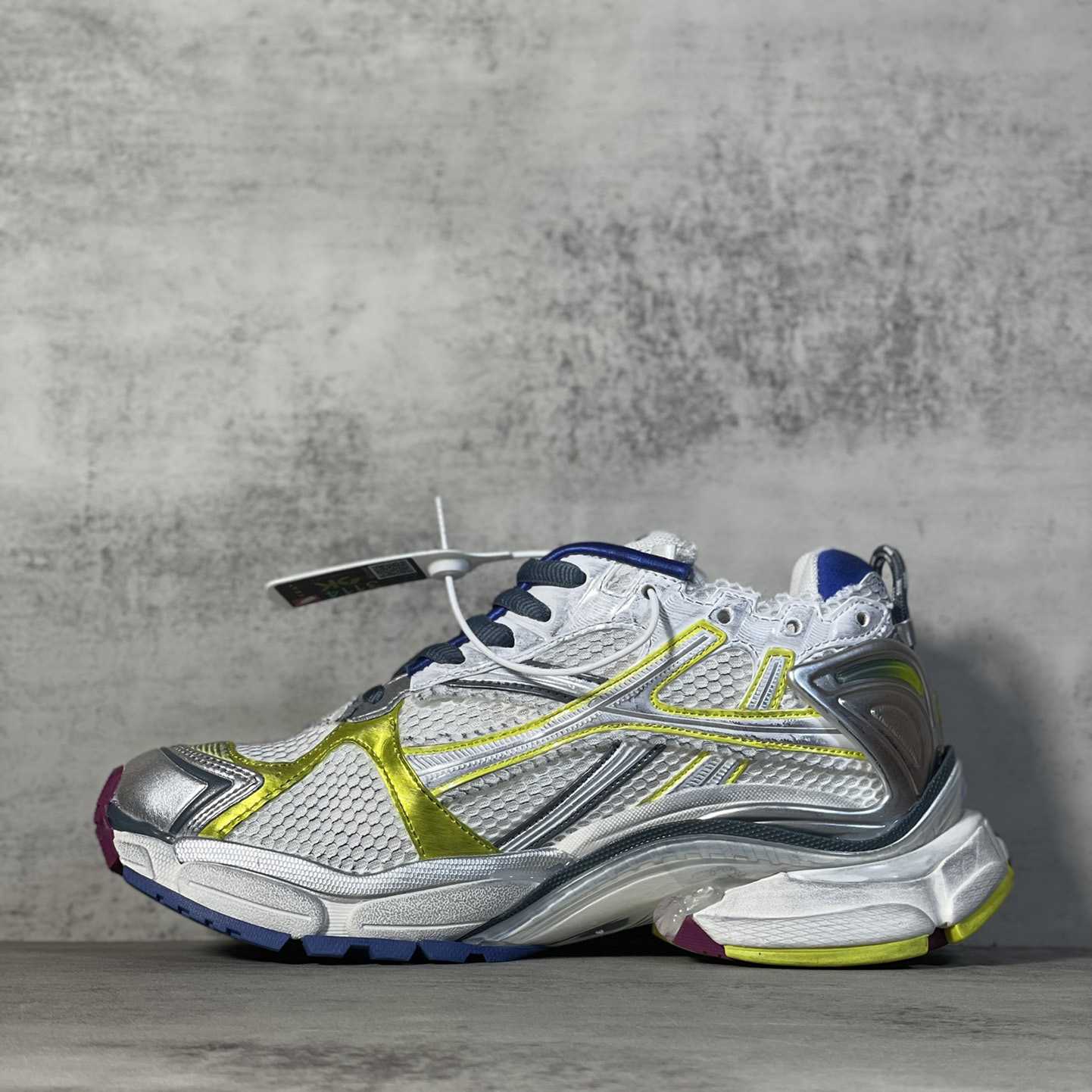 Balenciaga Runner Sneaker In Taupe And Blue Polyurethane And Polyester - DopestKickz