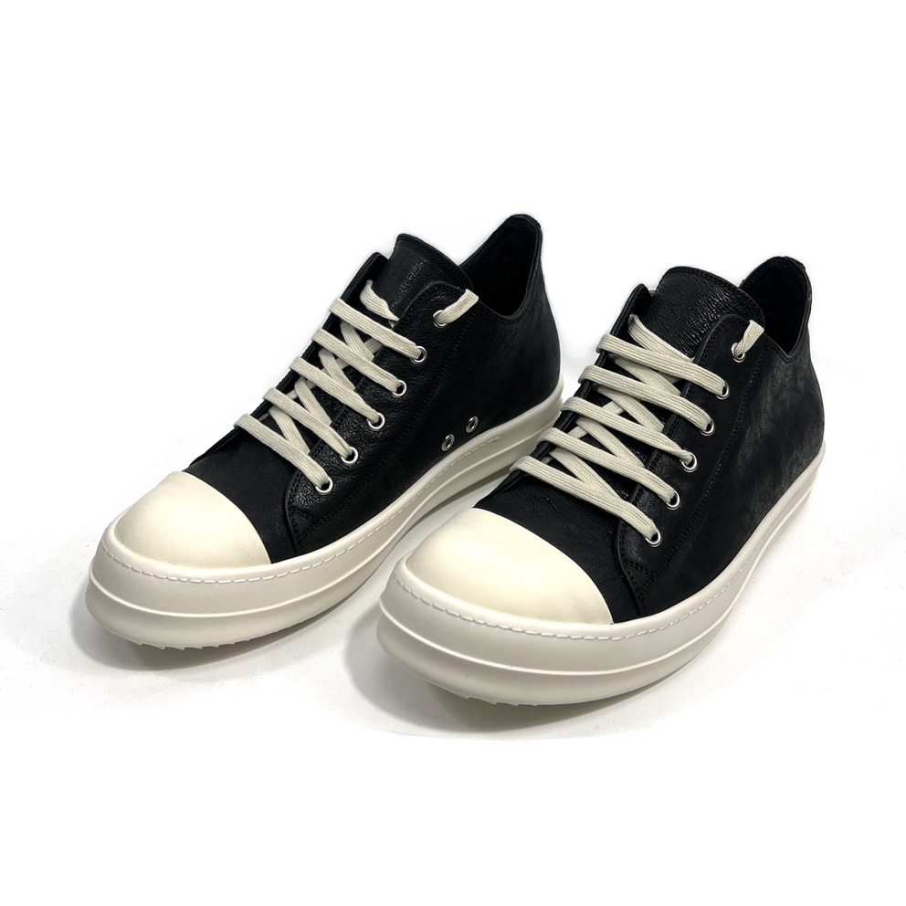 Rick Owens Leather Low-Top Sneakers - DopestKickz