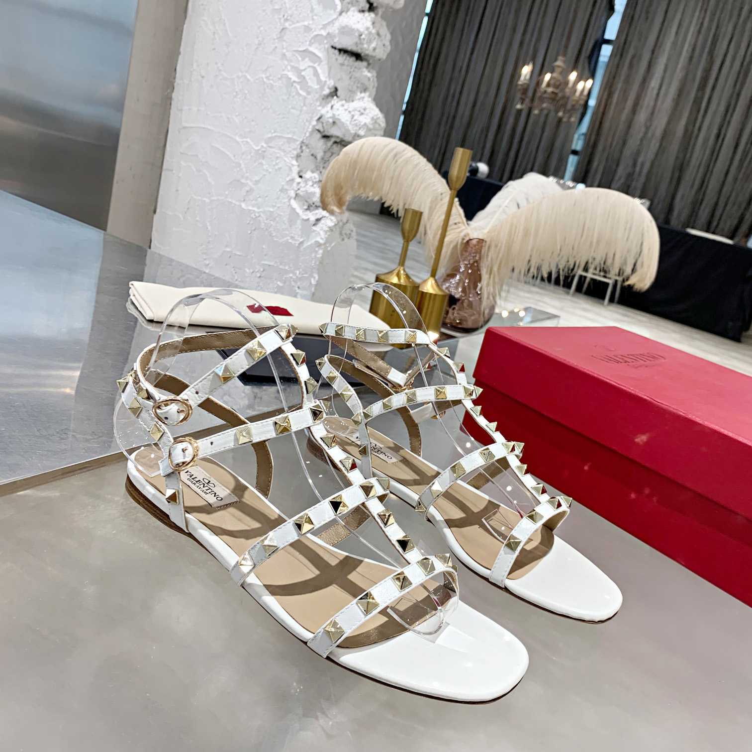 Valenti Garavani Rockstud Caged-straps Sandals - DopestKickz