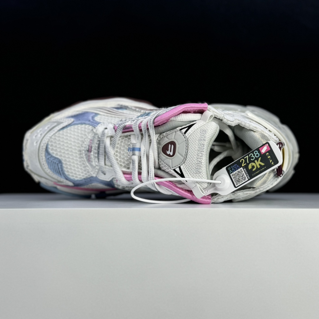 Balenciaga Runner Gradient Sneaker In White, Brown, Blue, Pink And Grey Mesh - DopestKickz