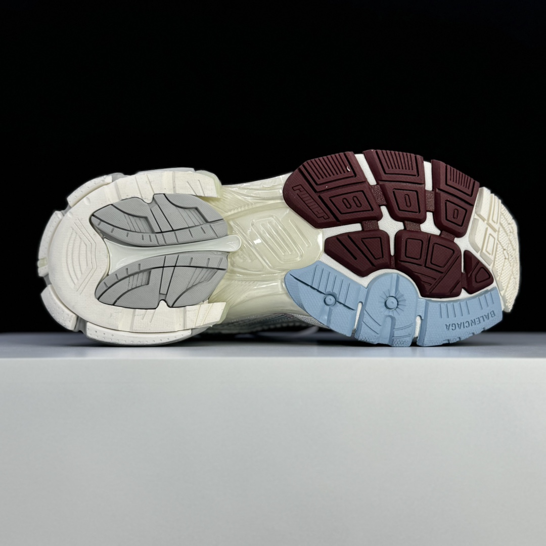 Balenciaga Runner Gradient Sneaker In White, Brown, Blue, Pink And Grey Mesh - DopestKickz