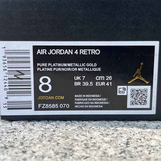 Jordan Air jordan 4 GS“Pure Platinum” Sneakers      FZ8585-070  - DopestKickz