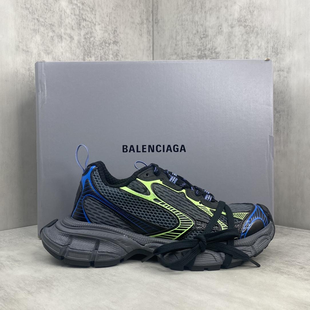 Balenciaga 3XL Sneaker In Dark Grey, Black, Blue And Green Mesh - DopestKickz
