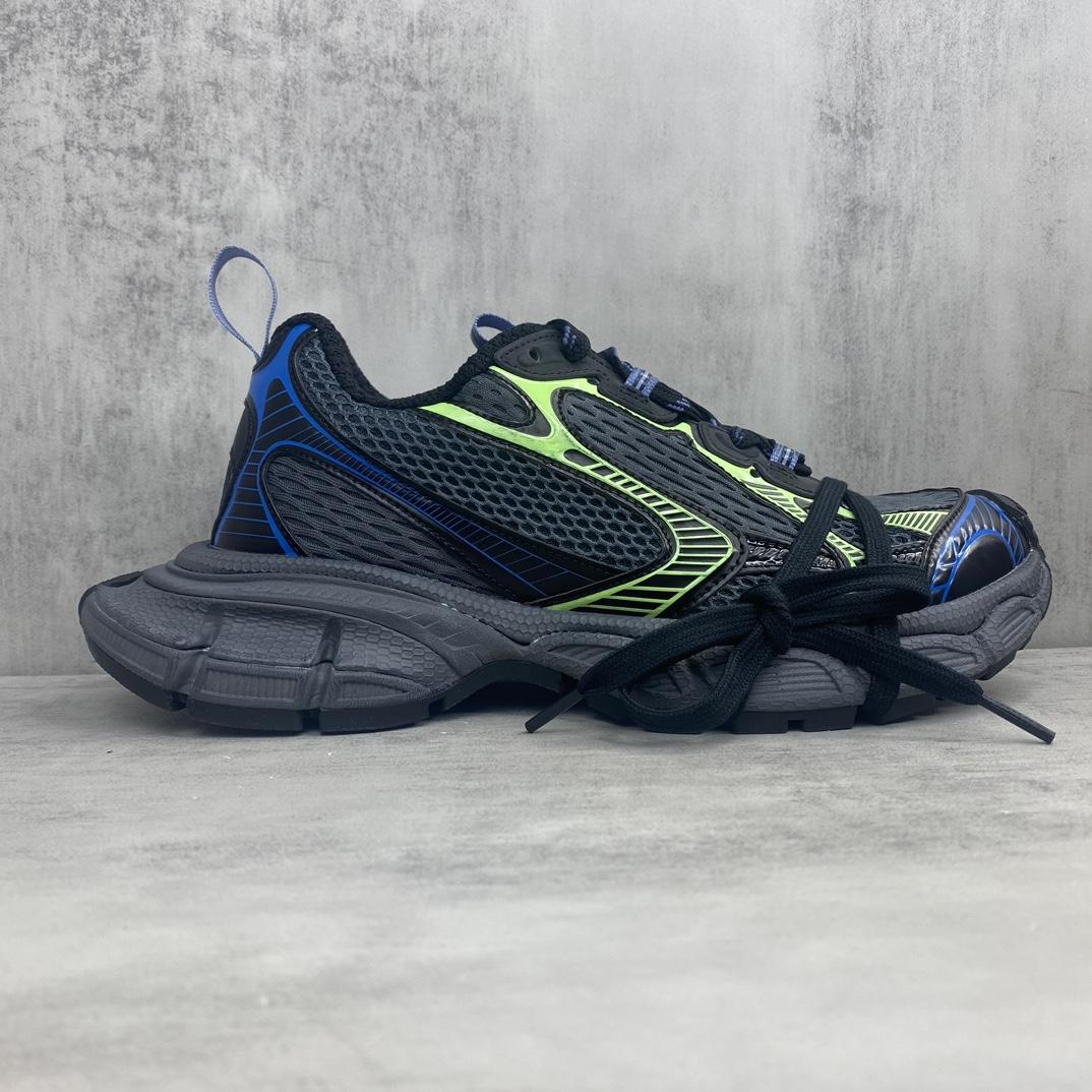 Balenciaga 3XL Sneaker In Dark Grey, Black, Blue And Green Mesh - DopestKickz