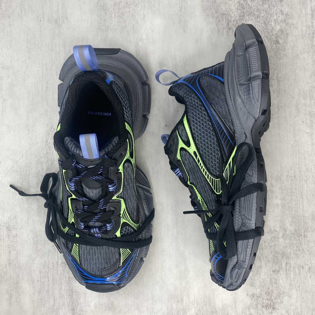 Balenciaga 3XL Sneaker In Dark Grey, Black, Blue And Green Mesh - DopestKickz