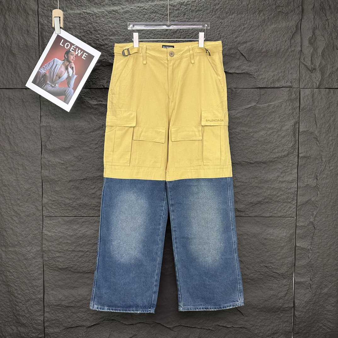 Balenciaga Patched Cotton Cargo Pants - DopestKickz