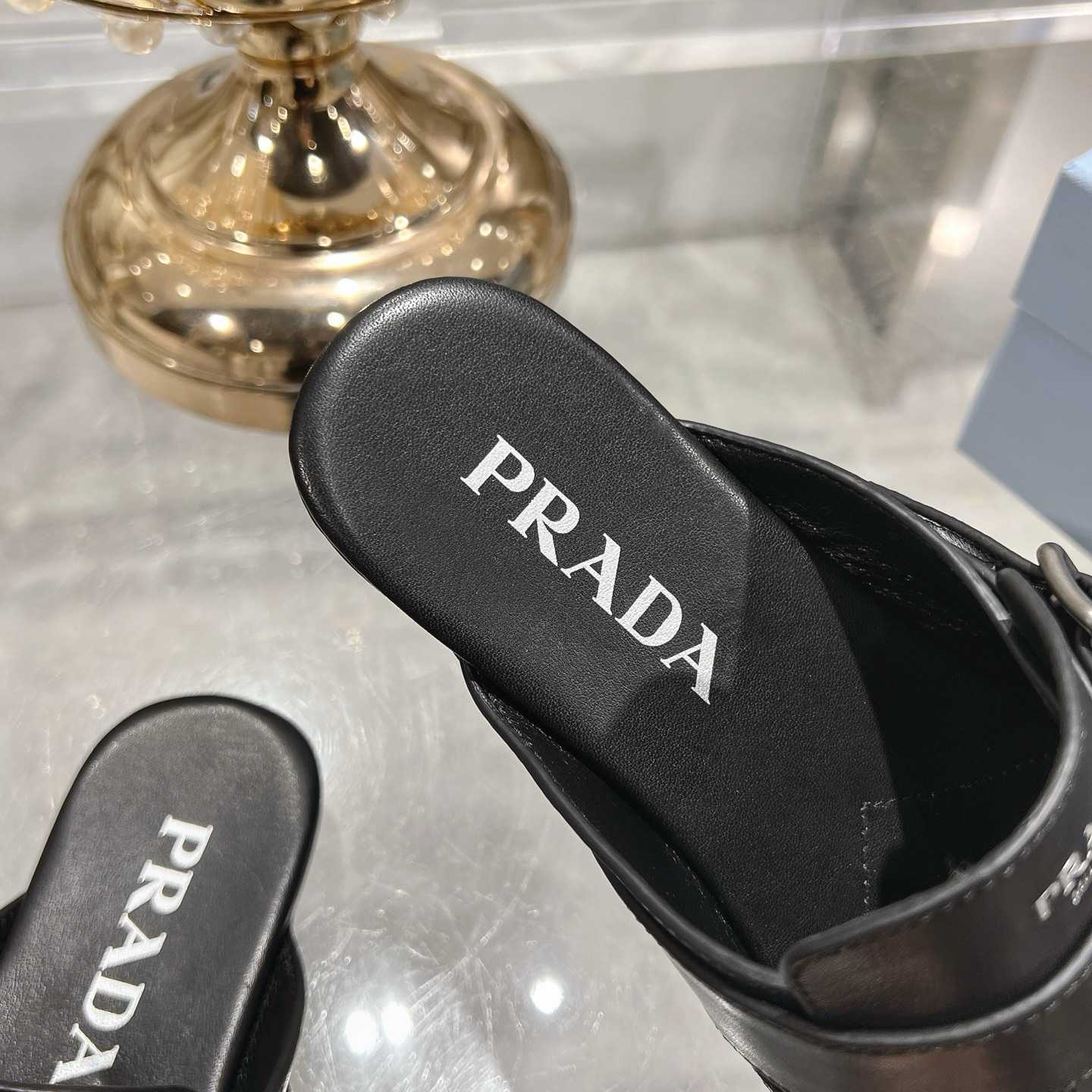 Prada Shuffle Fringed Monk Strap Leather Mules - DopestKickz