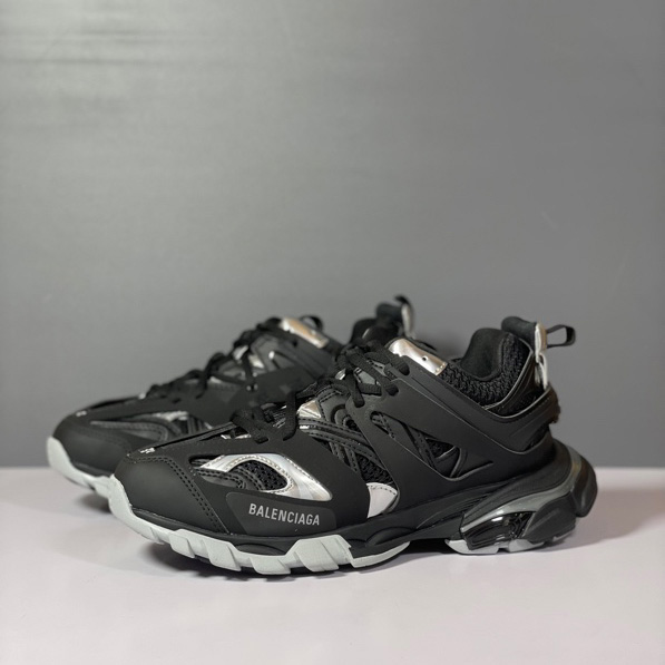 Balenciaga Track Sneaker In Black And Silver Mesh And Nylon - DopestKickz