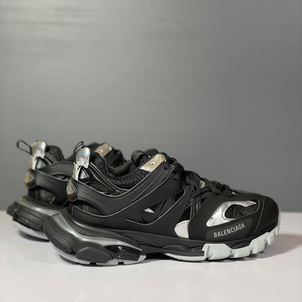 Balenciaga Track Sneaker In Black And Silver Mesh And Nylon - DopestKickz