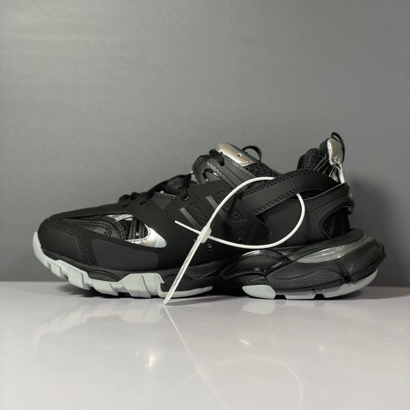 Balenciaga Track Sneaker In Black And Silver Mesh And Nylon - DopestKickz