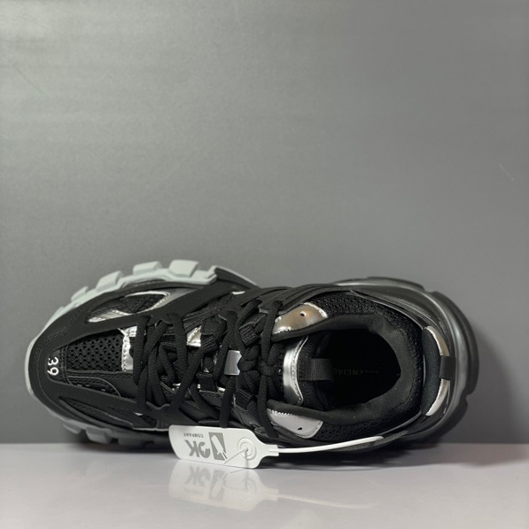 Balenciaga Track Sneaker In Black And Silver Mesh And Nylon - DopestKickz