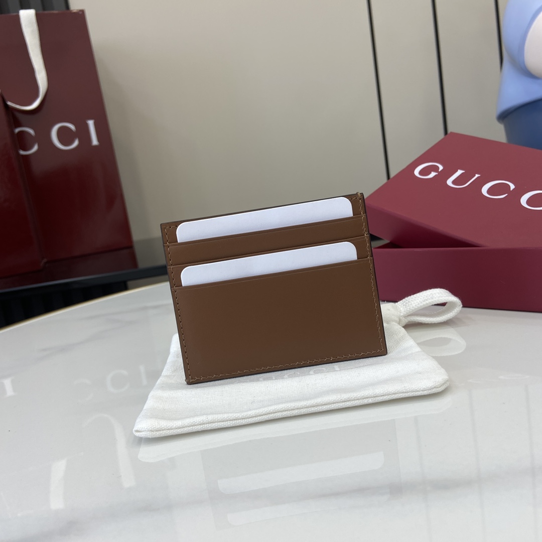 Gucci GG Emblem Embossed Card Case - DopestKickz