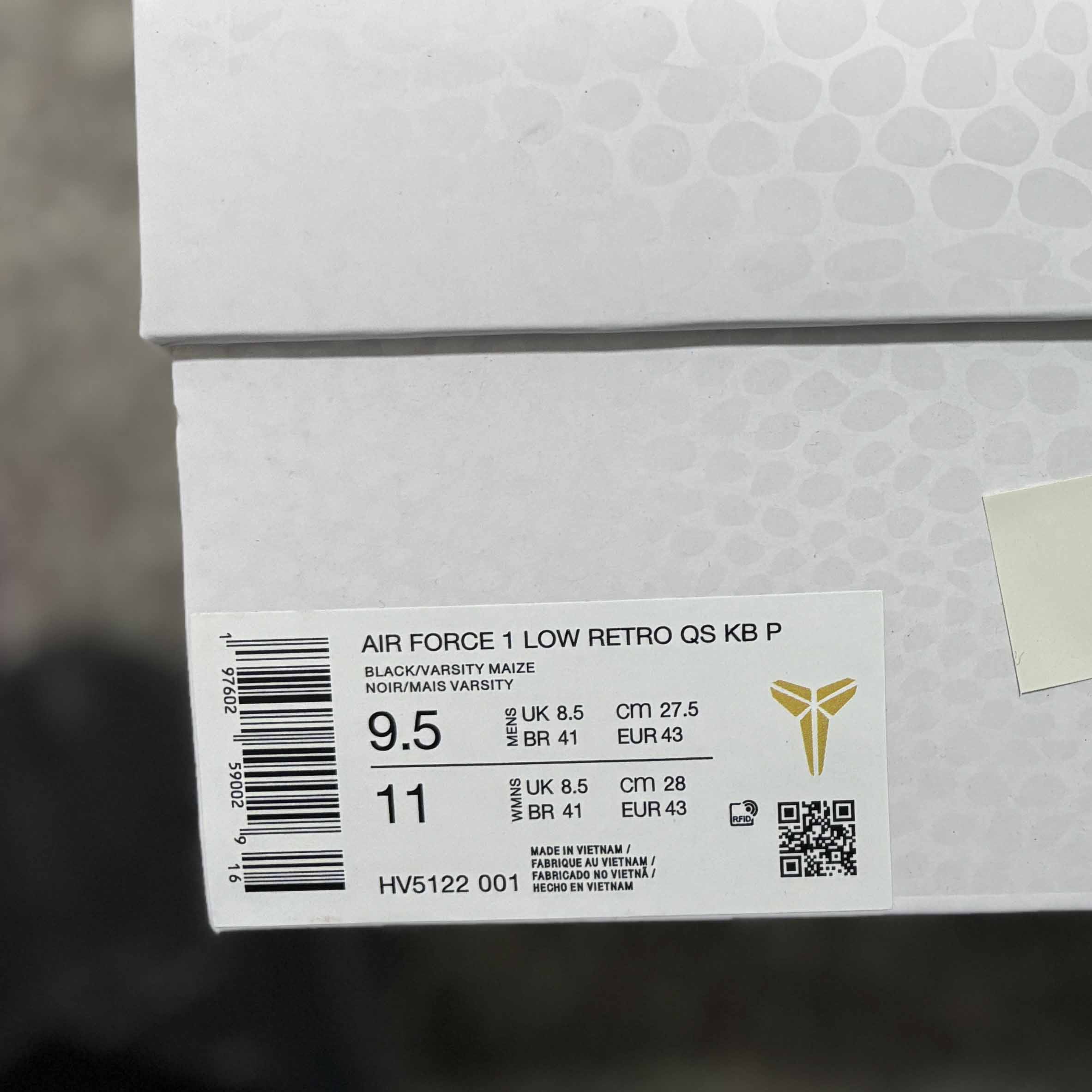 Nike Air Force 1 Low “Kobe Bryant” Sneaker     HV5122-001 - DopestKickz