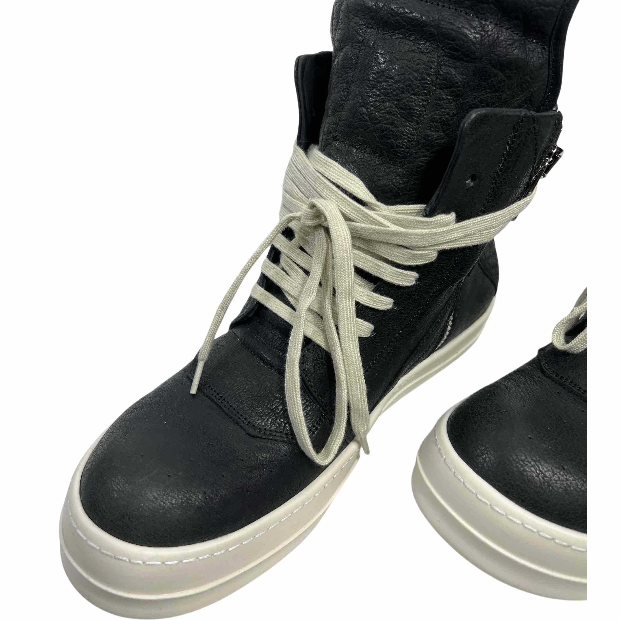 Rick Owens Leather High-Top Sneakers - DopestKickz