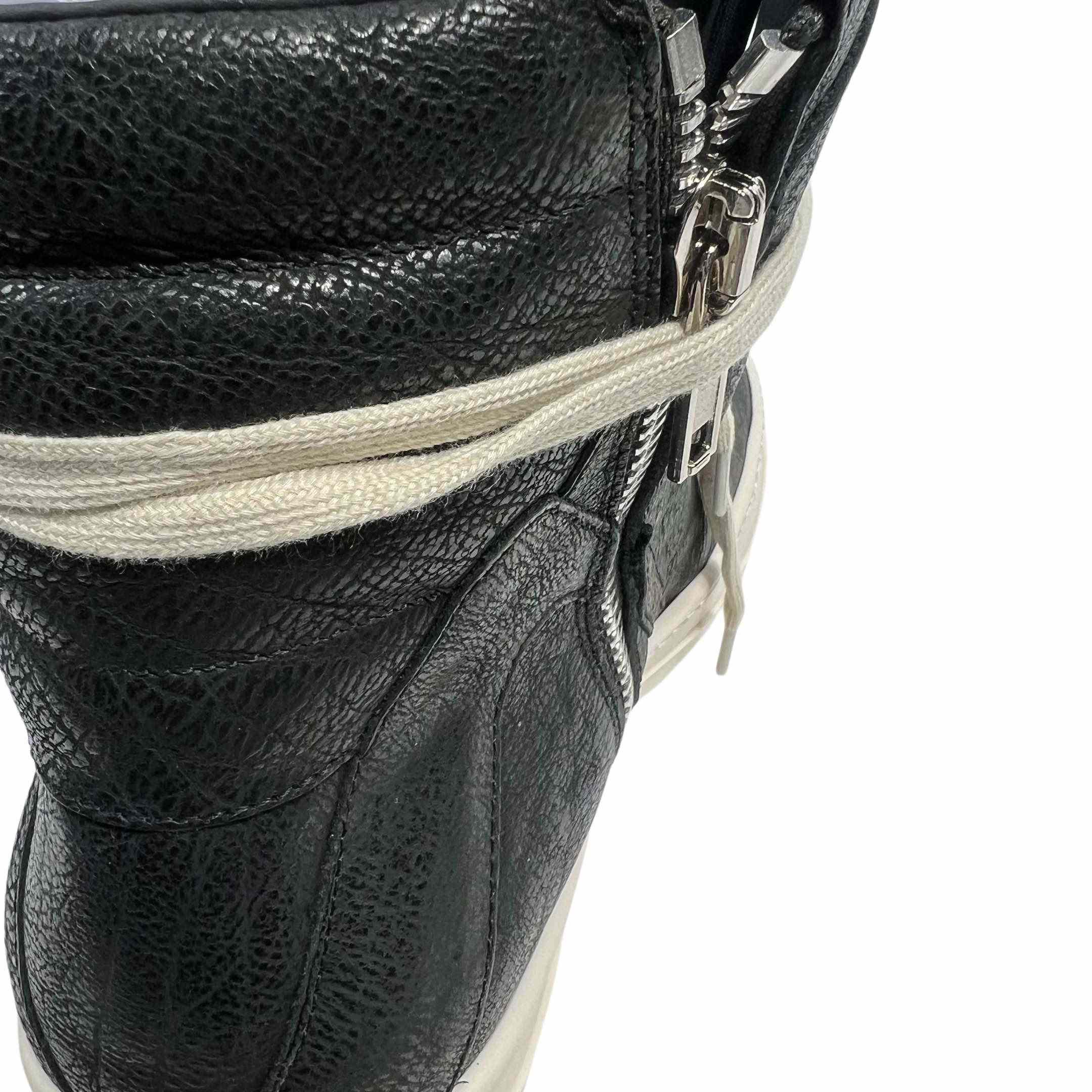 Rick Owens Leather High-Top Sneakers - DopestKickz