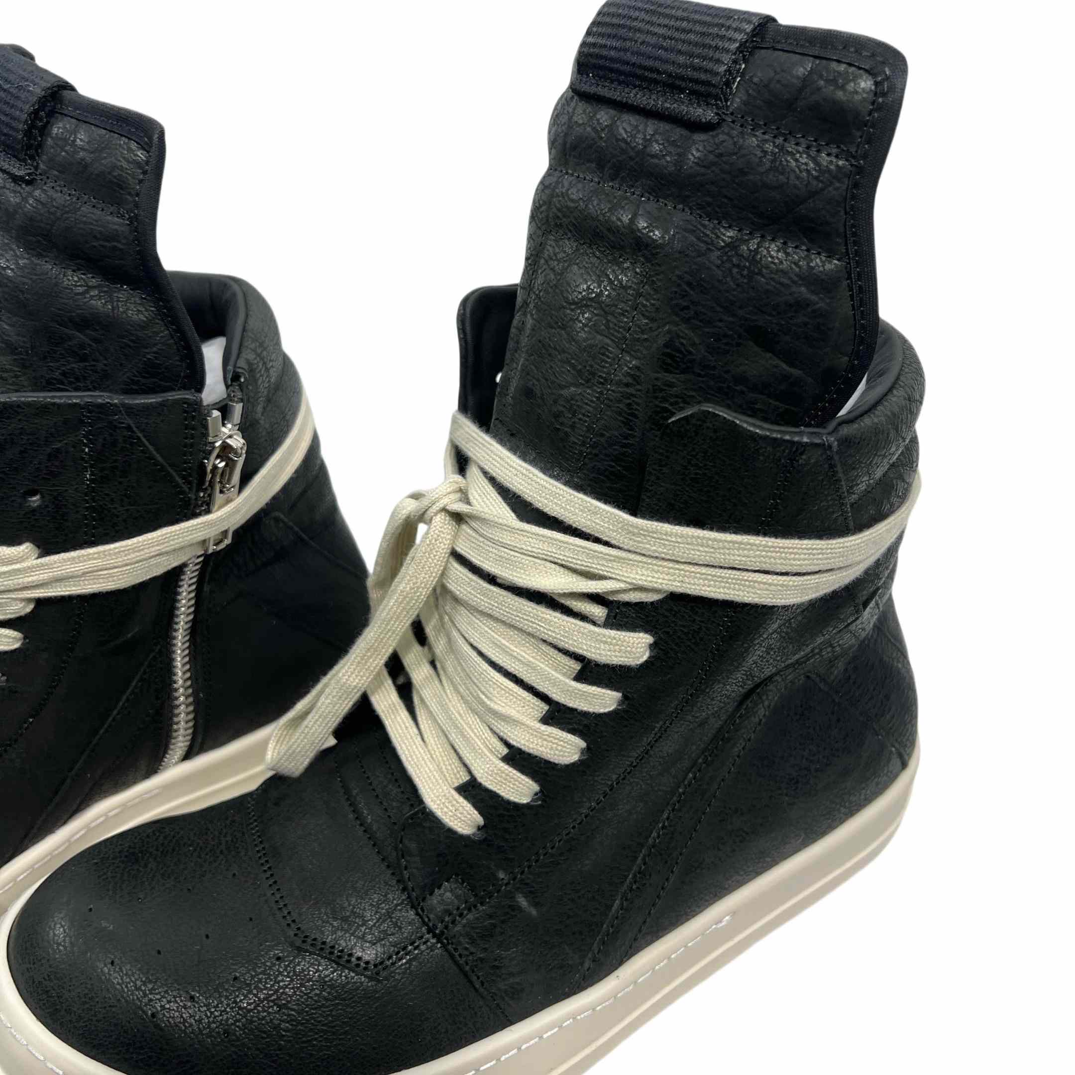 Rick Owens Leather High-Top Sneakers - DopestKickz