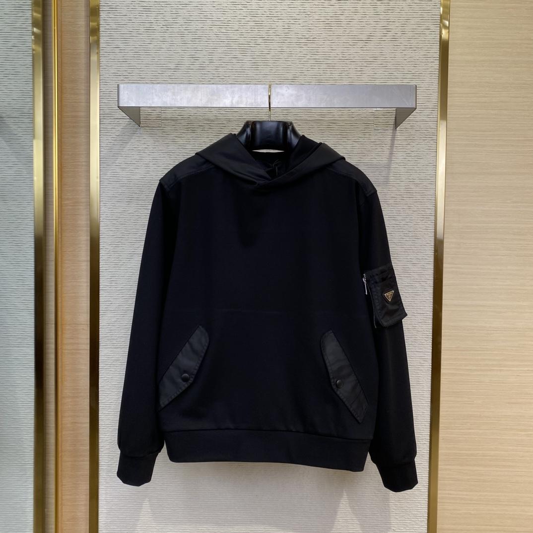 Prada Cotton Fleece And Re-Nylon Hoodie - DopestKickz