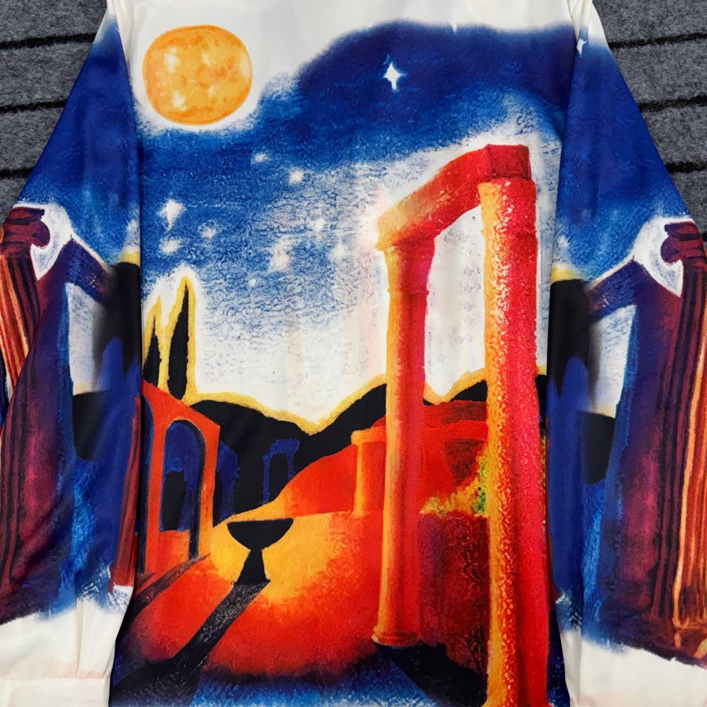 Casablanca Midnight Acropolis Silk Shirt - DopestKickz