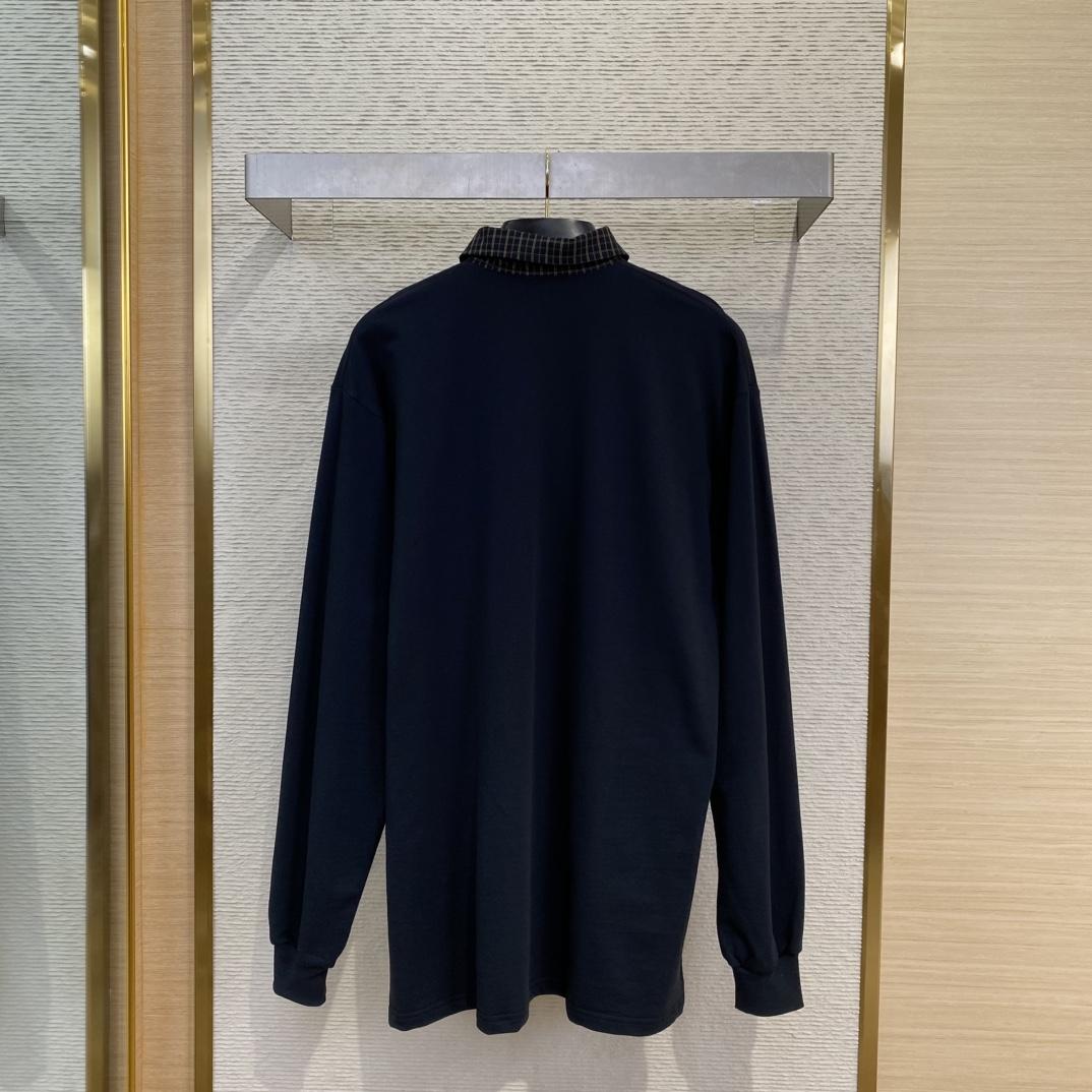 Balenciaga Unity Sport Long Sleeve Shirt Collar Polo In Faded Black - DopestKickz