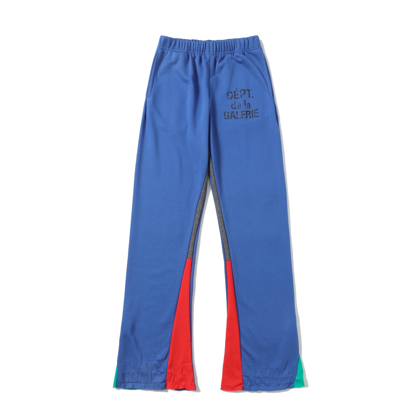 Gallery Dept. Flared Denim-Panelled Logo-Print Cotton-Jersey Sweatpants - DopestKickz