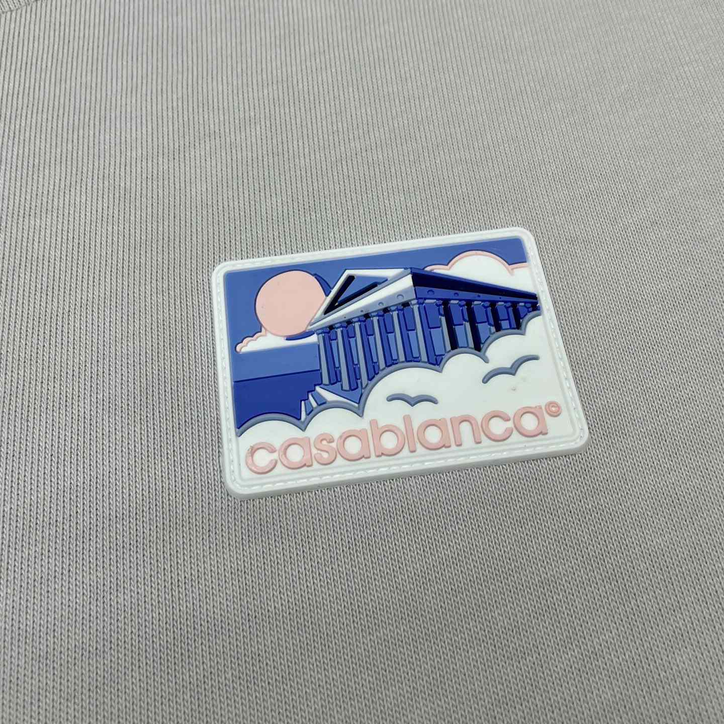 Casablanca Grey Greek Temple Applique Jersey T-Shirt   C977 - DopestKickz