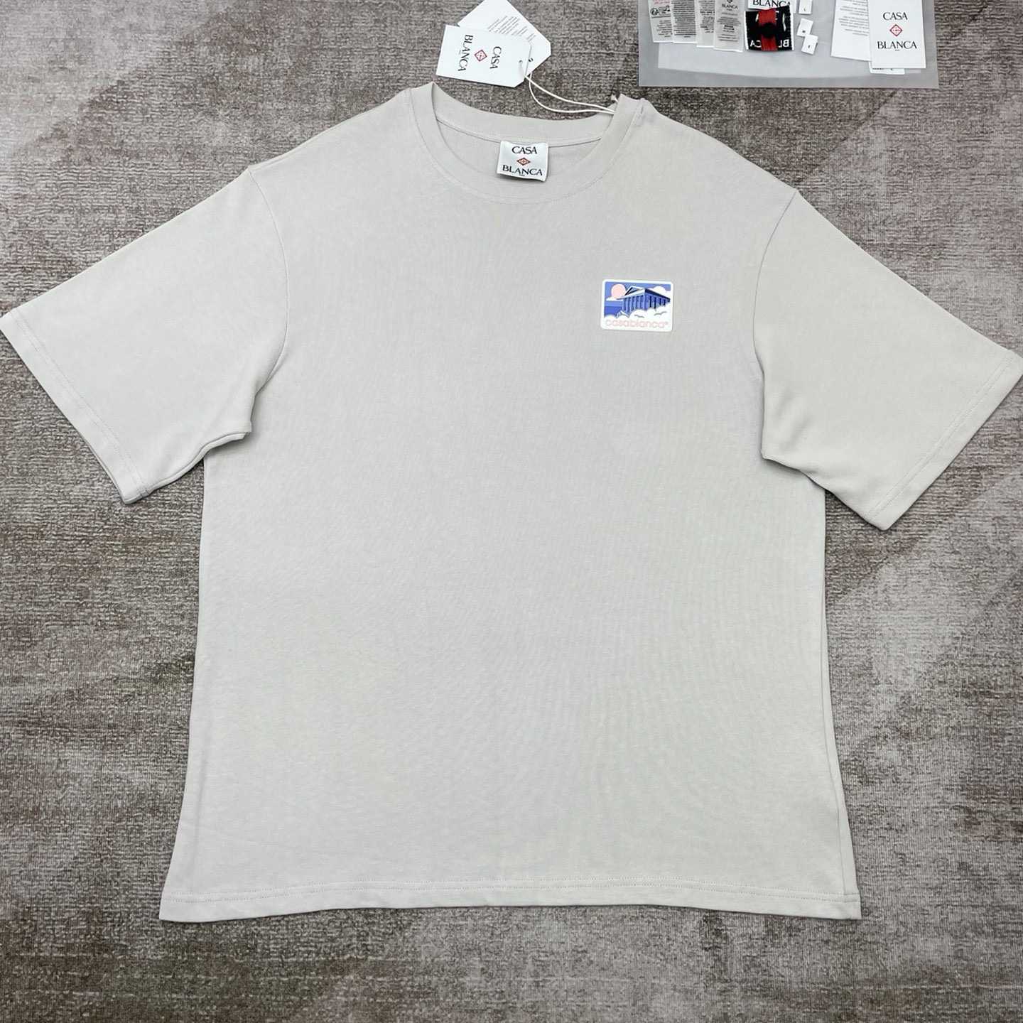 Casablanca Grey Greek Temple Applique Jersey T-Shirt   C977 - DopestKickz