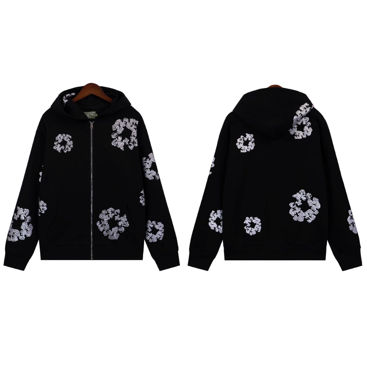 Denim Tears Cashmere Swarovski Cotton Wreath Zip Hoodie - DopestKickz