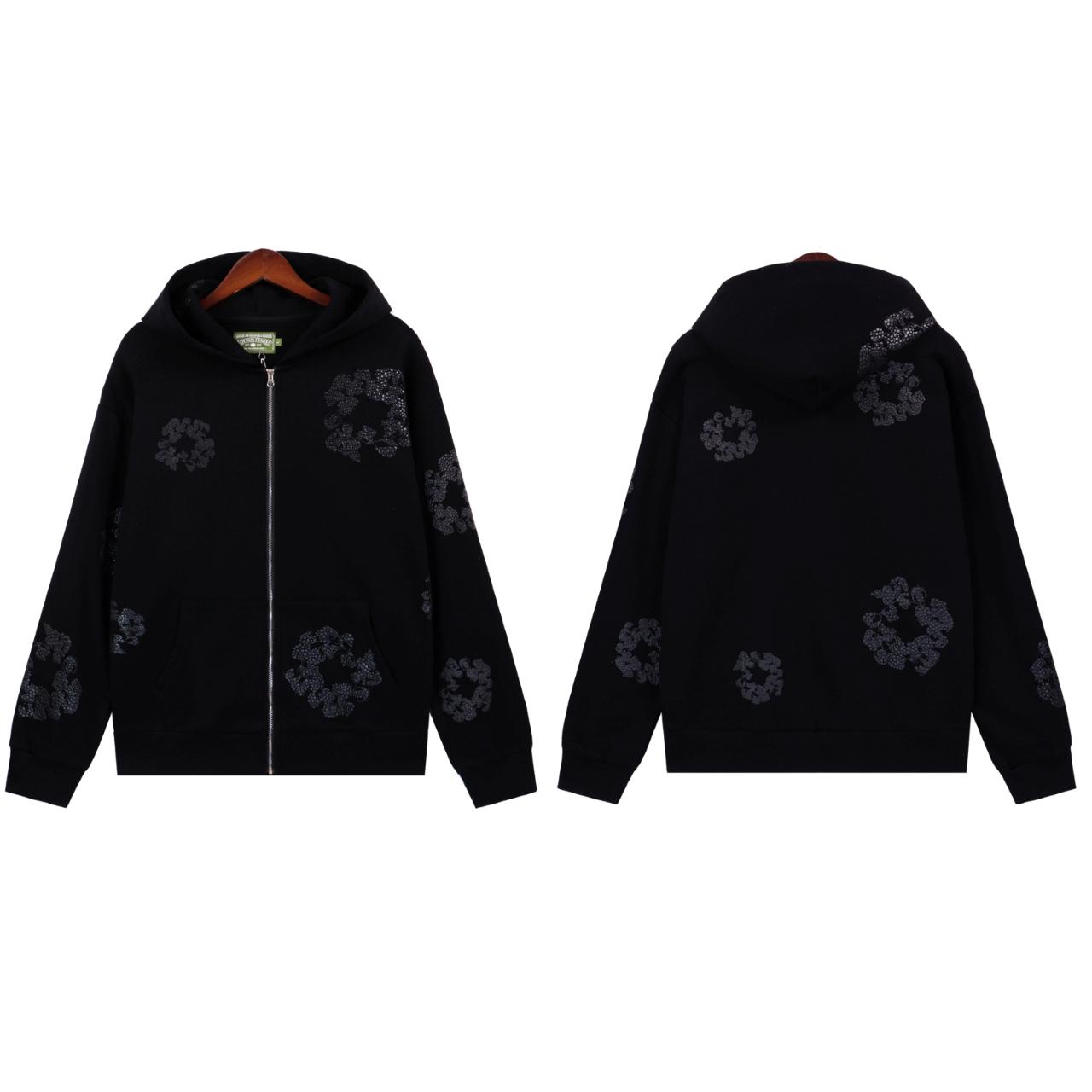Denim Tears Cashmere Swarovski Cotton Wreath Zip Hoodie - DopestKickz