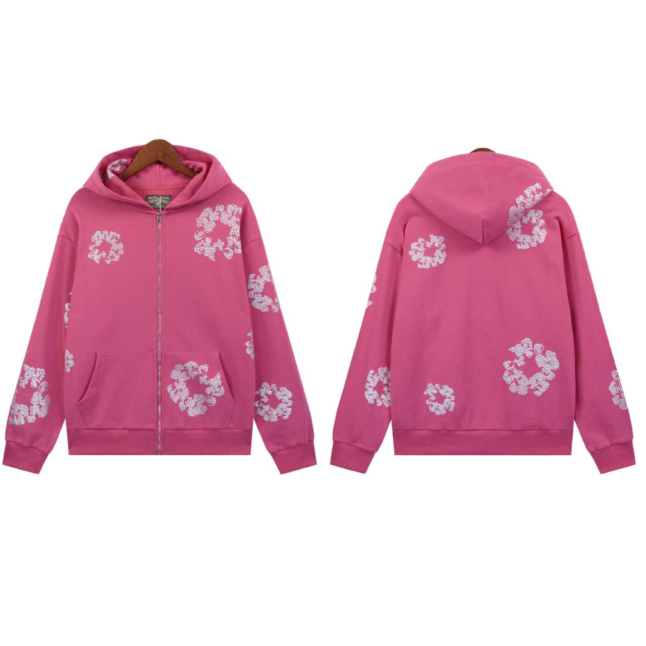 Denim Tears Cashmere Swarovski Cotton Wreath Zip Hoodie - DopestKickz