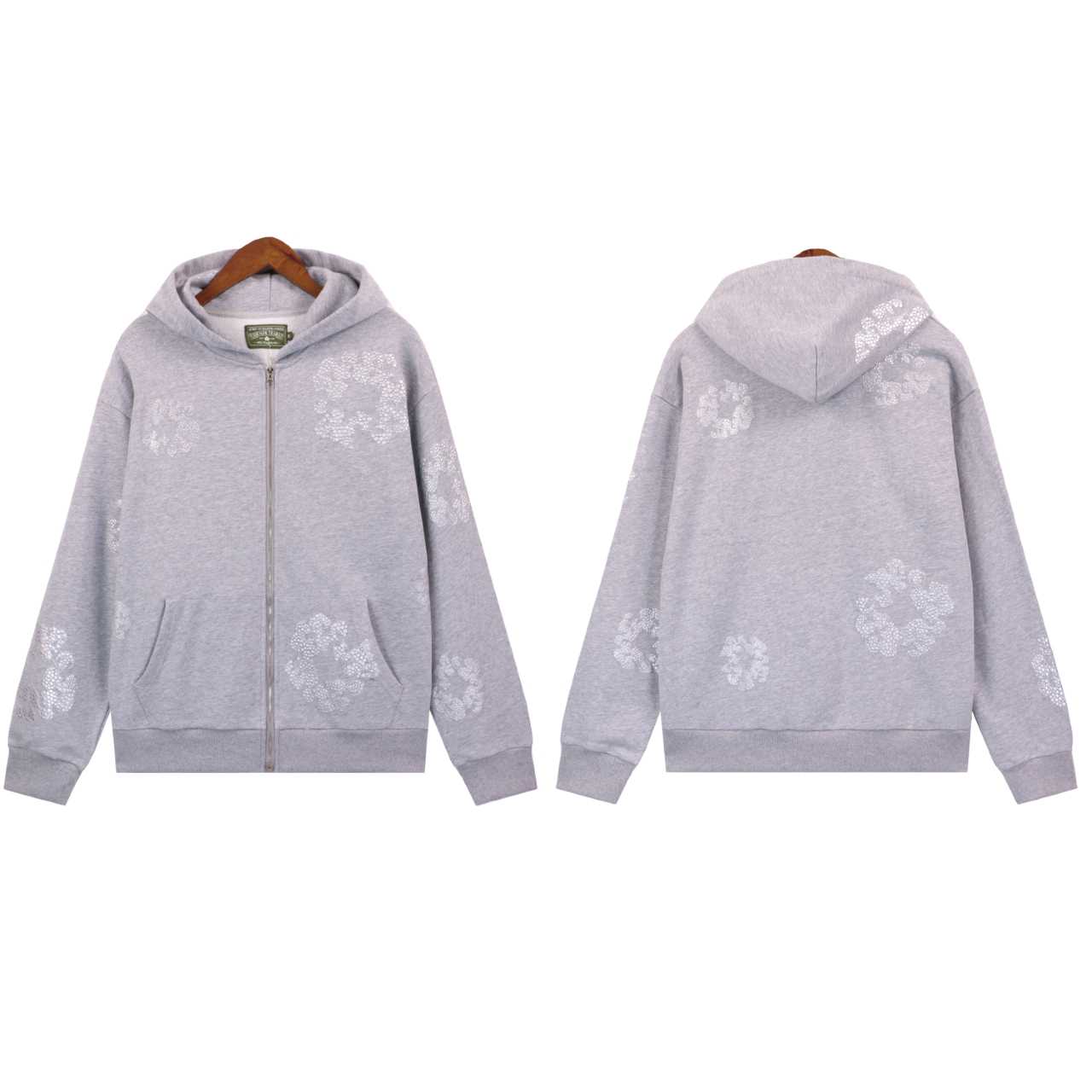 Denim Tears Cashmere Swarovski Cotton Wreath Zip Hoodie - DopestKickz