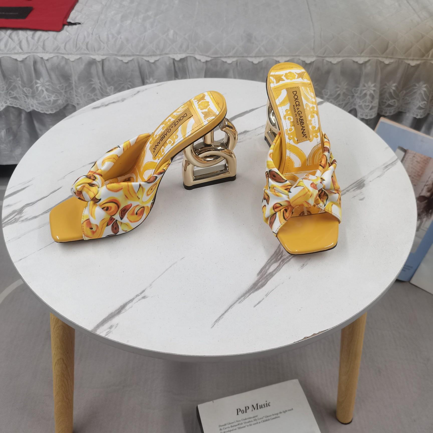 Dolce & Gabbana Printed Silk Twill DG Pop Sandals - DopestKickz