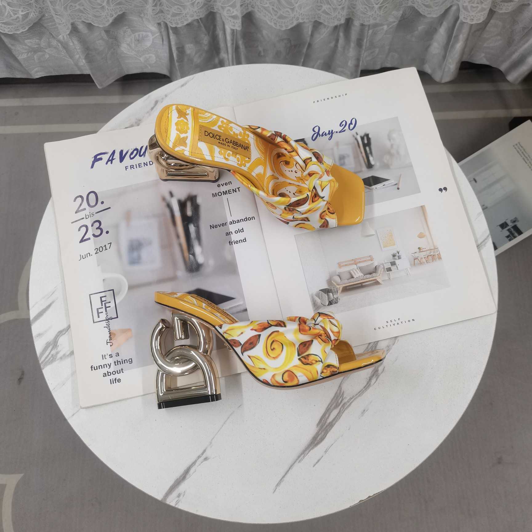 Dolce & Gabbana Printed Silk Twill DG Pop Sandals - DopestKickz