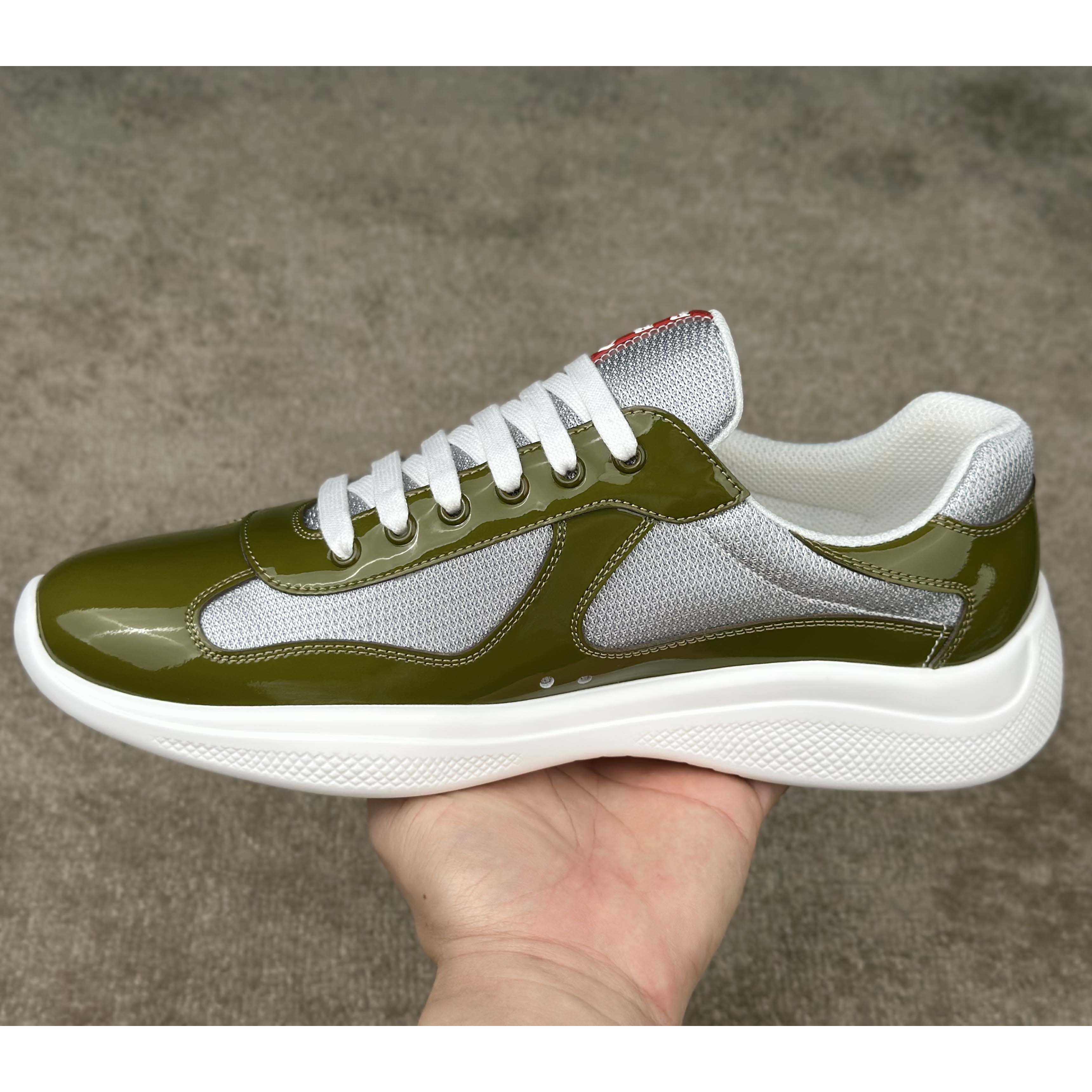 Prada Patent leather And Technical Fabric Prada America's Cup Sneakers - DopestKickz