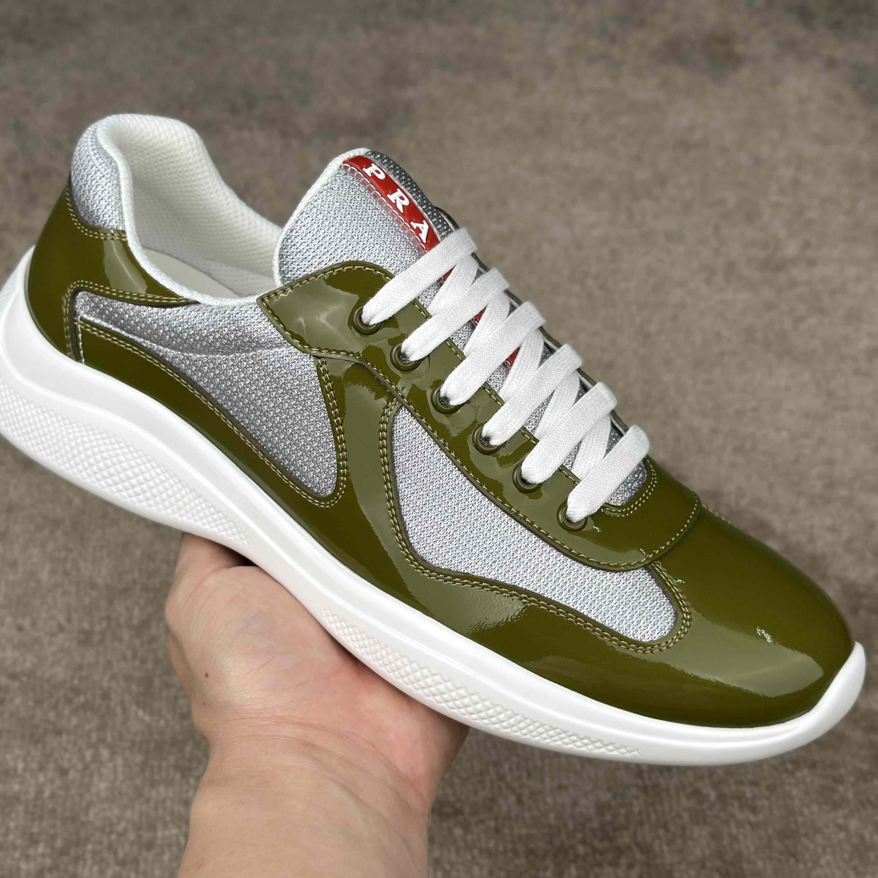Prada Patent leather And Technical Fabric Prada America's Cup Sneakers - DopestKickz