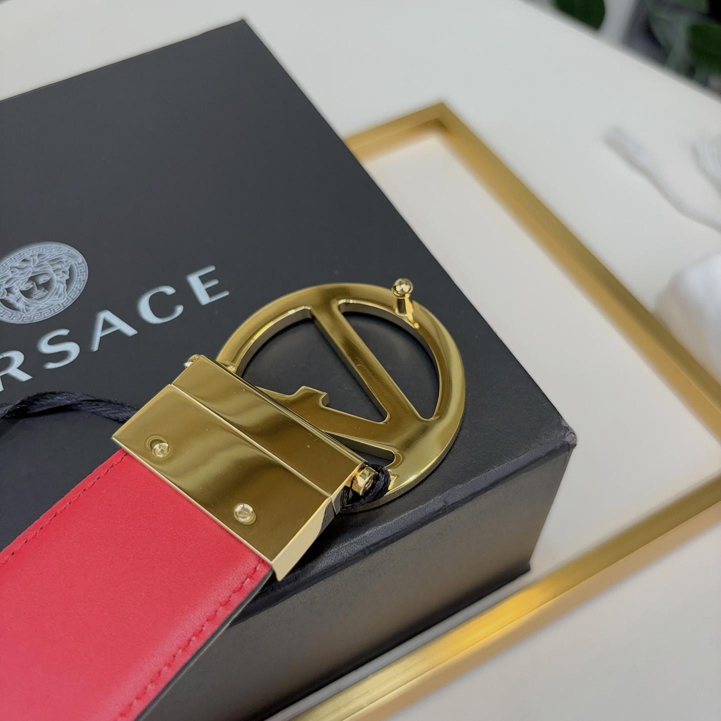 Versace Leather Belt   40mm - DopestKickz