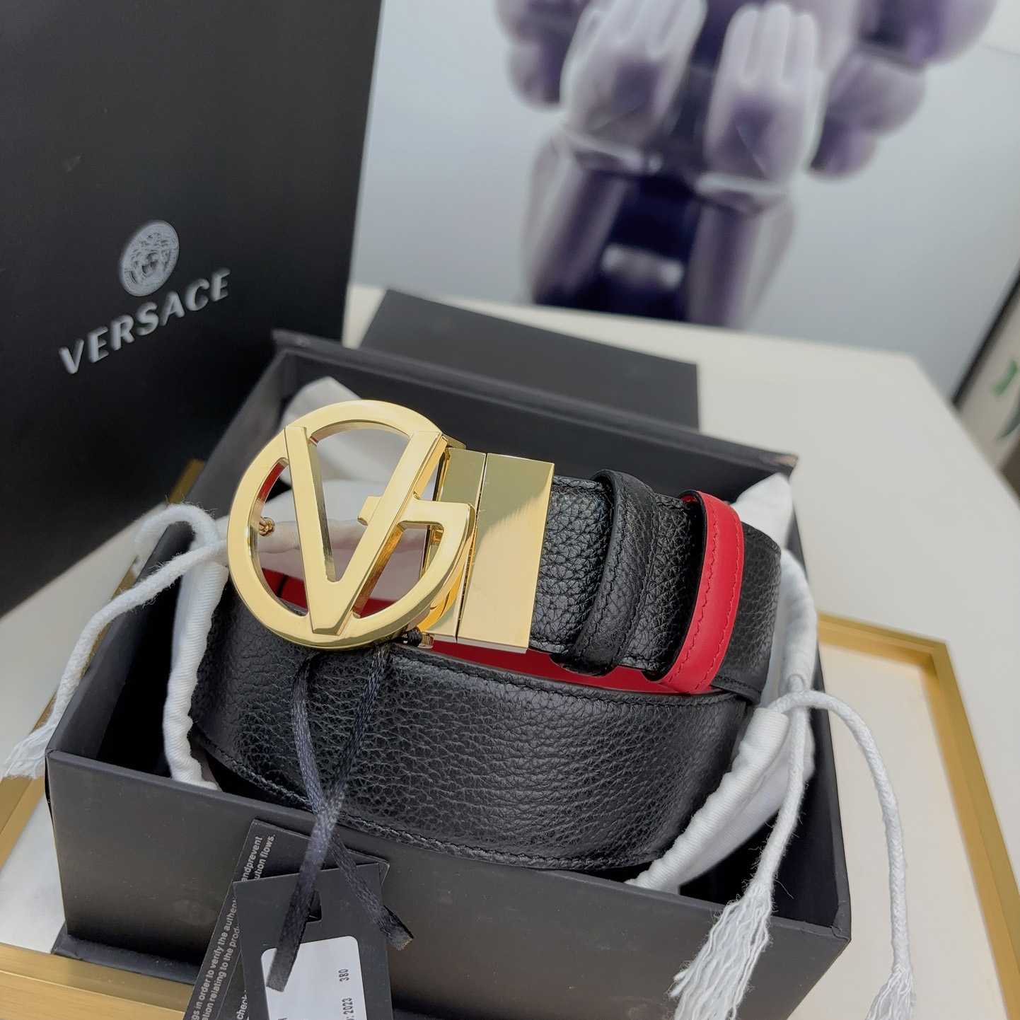Versace Leather Belt   40mm - DopestKickz