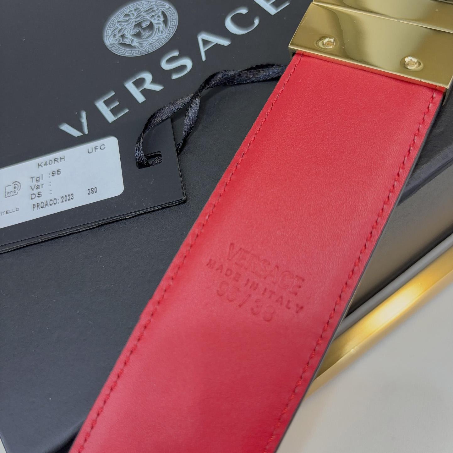 Versace Leather Belt   40mm - DopestKickz