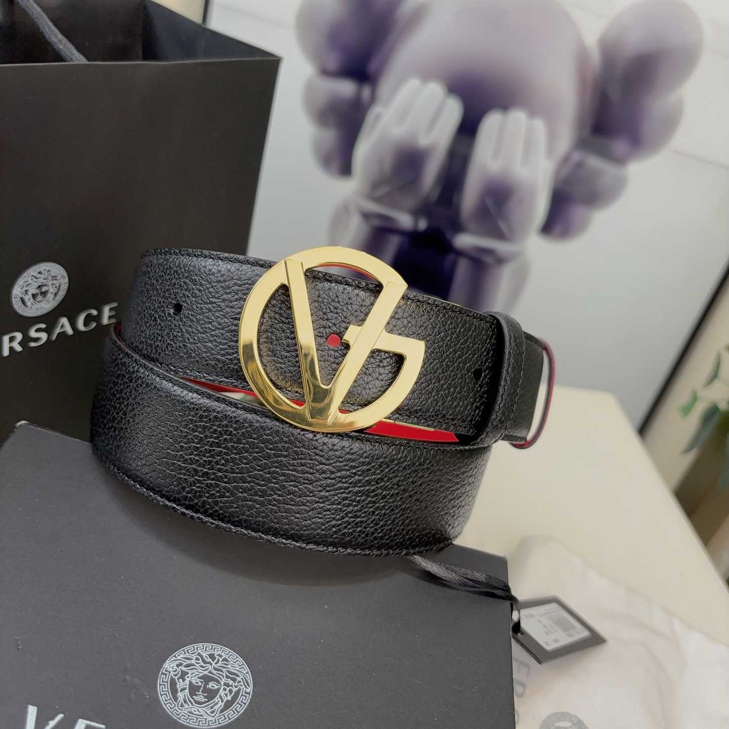 Versace Leather Belt   40mm - DopestKickz